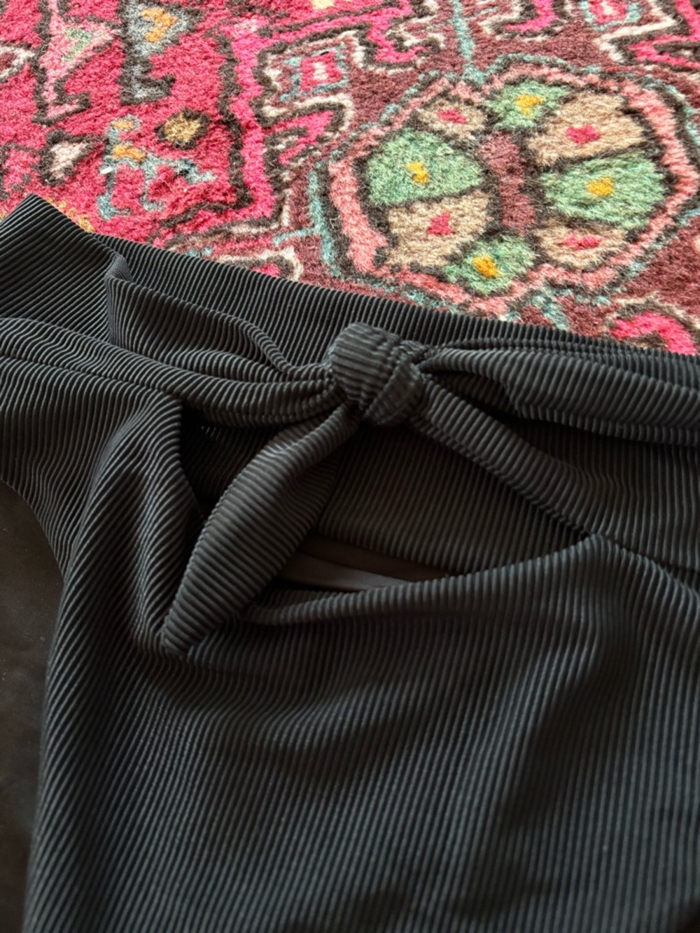 Euc Beach Riot Black Ribbed High-Waist Bikini Bottom size large - Picture 3 of 6